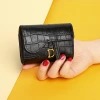 The new small card wallet for women is exquisite, high-end, compact, multi-slot, light luxury, and a niche design with crocodile pattern. It is a bestseller details Picture